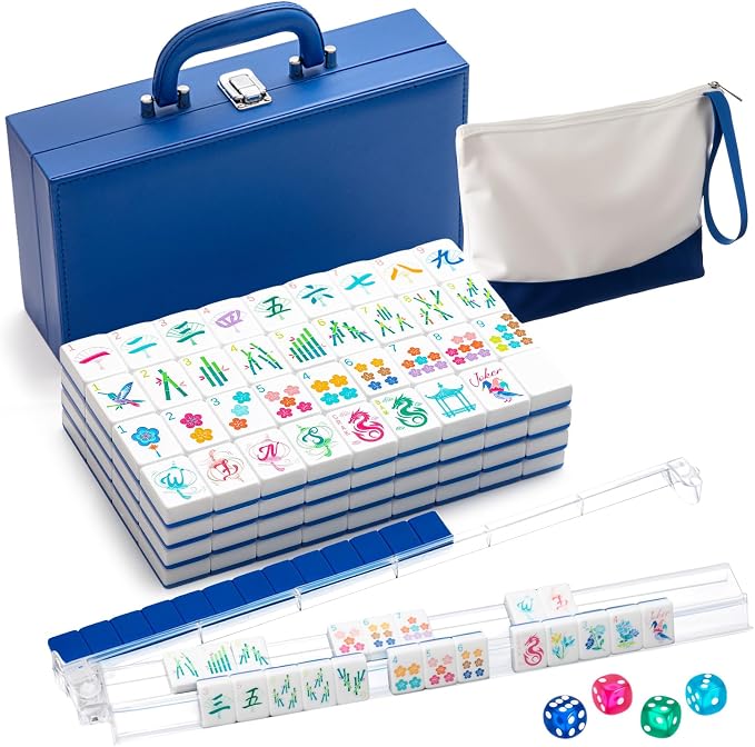 American Mahjong Set 168 Blossom Acrylic Numbered Tiles, 4 All-in-One by Unknown