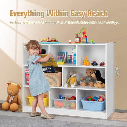 Toy Storage Organizer, 3-Tier Kids Bookshelf, 8 Cube Kids' Bookcases, Cabinets - Image 6