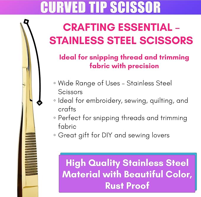 Cross Edge Curved Spring Scissors 5 Inch Stainless Steel Precision Eyebrow & - Image 5