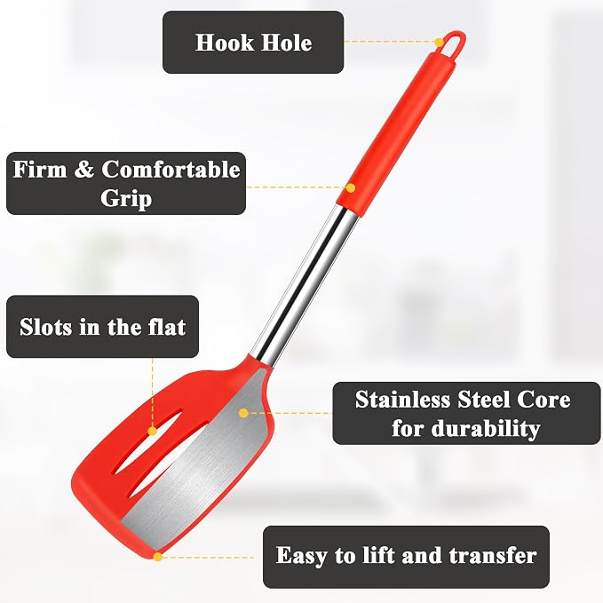 Silicone Spatula Spoon Set, BPA Free Kitchen Turners - Image 2