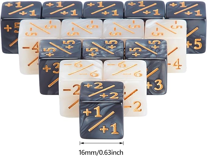 Sumind 24 Pcs Magic Life Counter Dice -1/+1 Counters Commander Buff Tokens 6 - Image 2