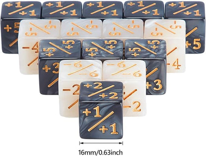 Sumind 24 Pcs Magic Life Counter Dice -1/+1 Counters Commander Buff Tokens 6 - Image 2