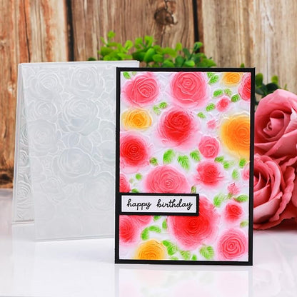 BAOFALI 3D Embossing Folder for Card Making, Floral Pattern Clear Plastic - Image 5