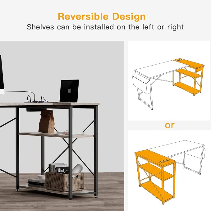TIQLAB L Shaped Computer Desk - Image 6