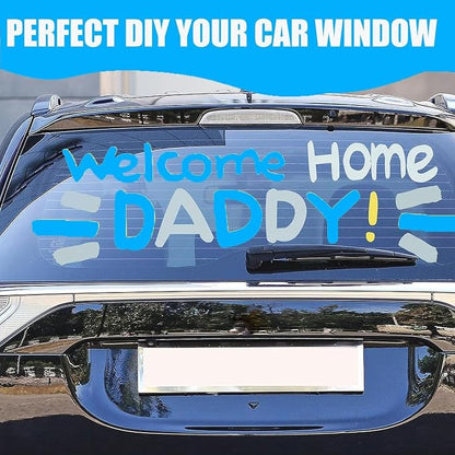 Window Chalk Markers for Cars Glass Washable, 8 Colors Jumbo Liquid Chalk - Image 6