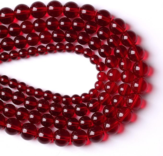 182pcs 4mm Smooth Garnet Red Glass Crystal Round Loose BeadsFor Jewelry Making - Image 3