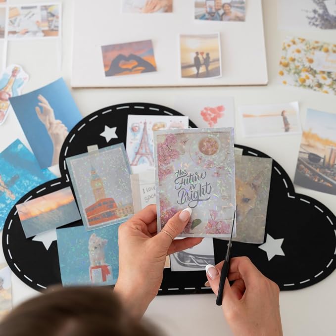 20 Sheets Holographic Sticker Paper, 8.5x11 Inch Clear Printable Vinyl Sticker - Image 5