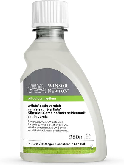 Winsor & Newton Professional Artists' Satin Varnish, 250ml Bottle - Image 8