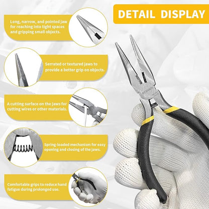BOOSDEN 5" Small Needle Nose Pliers, Mini Needle Nose Pliers, Micro Needle Nose - Image 3