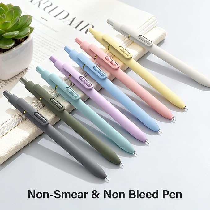 8Pcs Gel Pens - 0.5mm Black Ink Pens Fine Point Smooth Writing, Quick Drying - Image 8