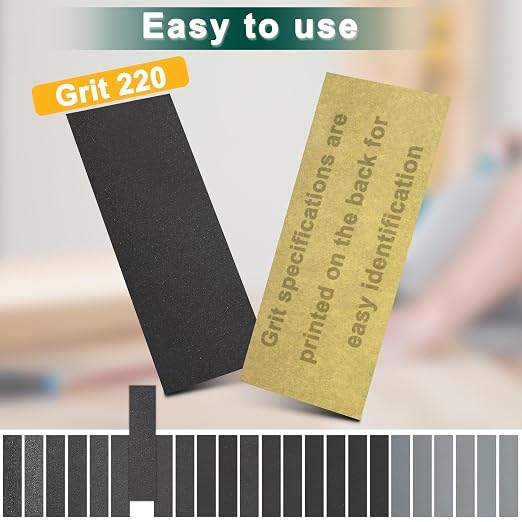 20PCS Sand Paper 220 Grit Sandpaper Sheets, 9 x 3.6 Inch Wet Dry Sandpaper - Image 3