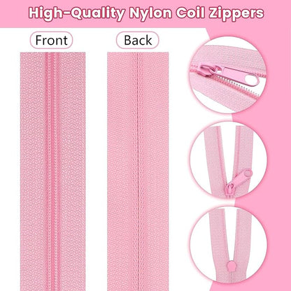 DOITEM 42 Yards 14 Pieces Coil Zippers Assorted Nylon Zipper - Image 4