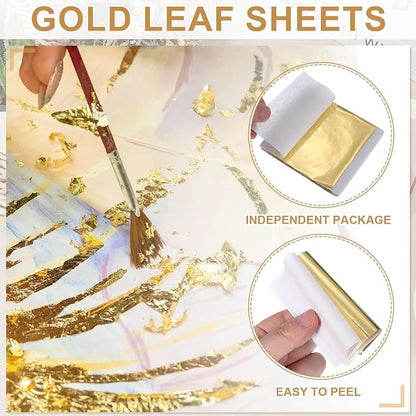 PATIKIL Gold Leaf Sheets for Art 3.7" x 3.4" - Image 4