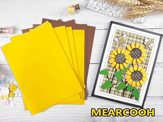 MEARCOOH Yellow Foam Sheets Crafts 9x12 Inch 2mm Eva Color Craft Foam Paper - Image 5
