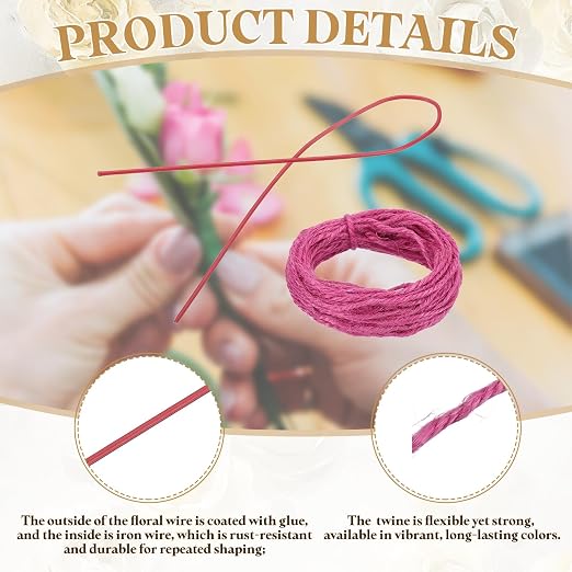 uxcell 100Pcs 2 Gauge Floral Wire, 15.75" Length Flower Stem Wires - Image 3