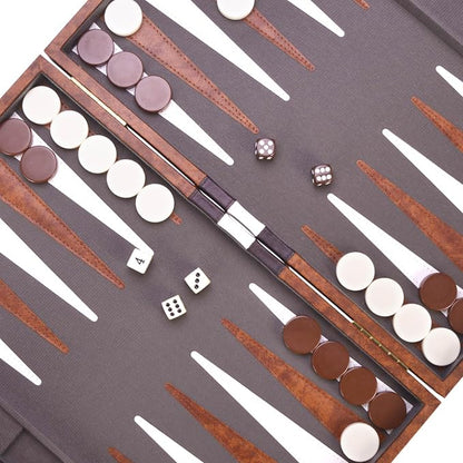AMEROUS Backgammon Set, 18 Inches Classic Board Game withLeather Case, Folding - Image 6
