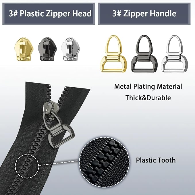 VICHERIA Zipper Repair Kit, Universal Zippers - Image 3