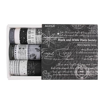 Dizdkizd Black and White Washi Tape Set, 20 Rolls Gothic Aesthetic Japanese - Image 7