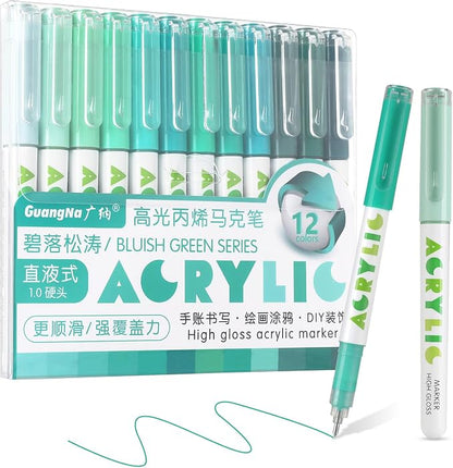 kander Direct Liquid Highlighter Acrylic Marker, 12 Colors Gel Pens by Unknown