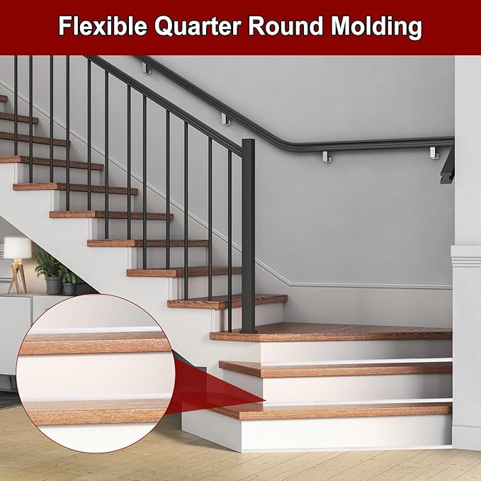 uxcell 236 Inch Flexible Quarter Round Molding Silicone Peel and Stick Trim - Image 6