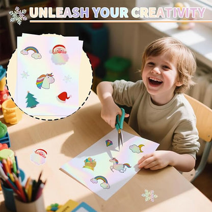 20 Sheets Holographic Sticker Paper, 8.5x11 Inch Clear Printable Vinyl Sticker - Image 6