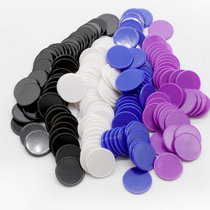 Set of 100 Opaque Plastic Learning Counters Mini Poker Chips Game Tokens by HAKITAROOM
