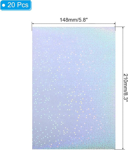 PATIKIL 8.3x5.8 Holographic Sticker Paper, 20Sheets A5 Polypropylene - Image 2