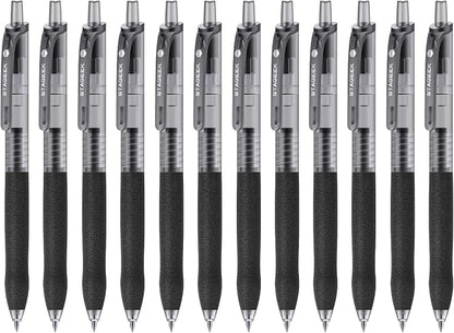 0.5mm Gel Pens Fine Point Smooth Writing Pens, Retractable Leather-Like Black by STAGEEK