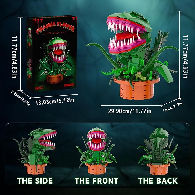 Audrey 2 Cannibal Flower Building Block Set, Little Shop of Horrors Piranha - Image 3