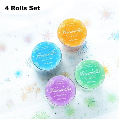 Fireworks PET Tape Set, 4 Rolls Pre-Cut Ephemera - Image 2
