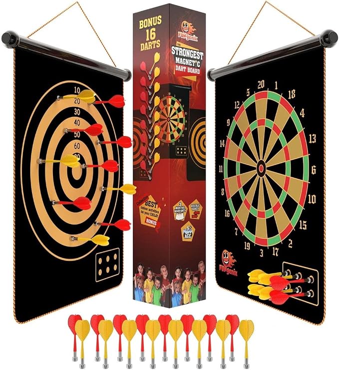 Magnetic Dart Board for Kids by Fungenix