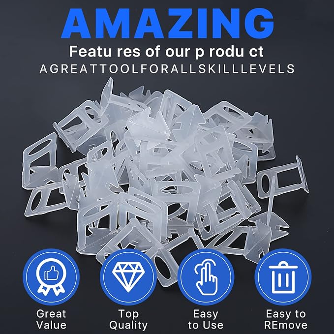 Tile Leveling System Clips Spacers Tile Leveler Clips DIY Tile Leveler Spacers - Image 5