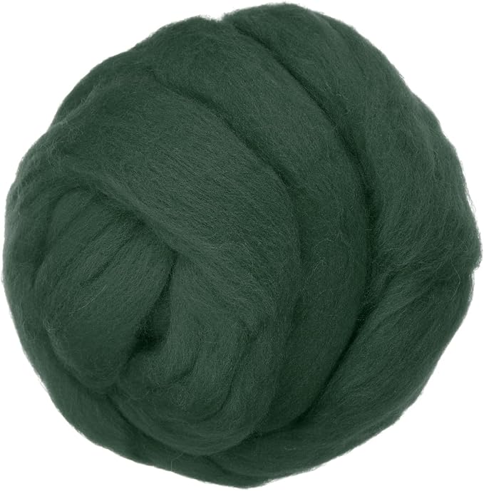 PATIKIL Wool Roving Yarn, 250G/8.8OZ Felting Wool Pure Roving Yarn, Dark Green by PATIKIL