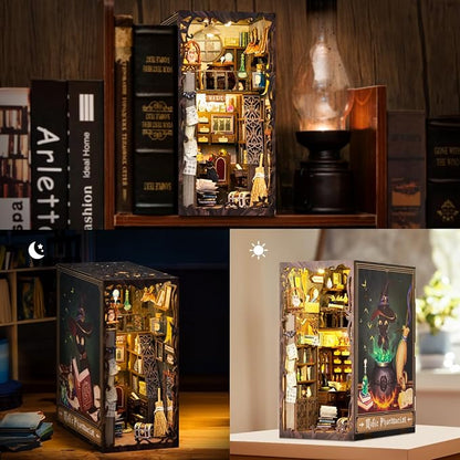 Fsolis Book Nook Kit, DIY Miniature Dollhouse Kit, 3D Wooden Puzzle - Image 2