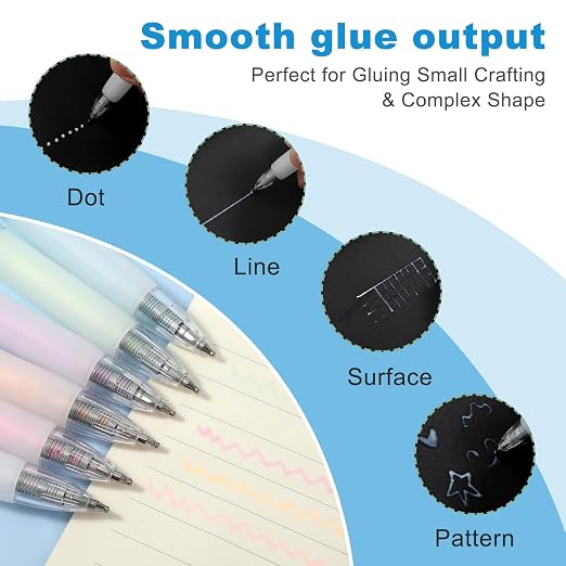 6 Pcs Glue Stick Pens for Crafting, Easy Precise Control Fine Tip, Quick Dry - Image 3