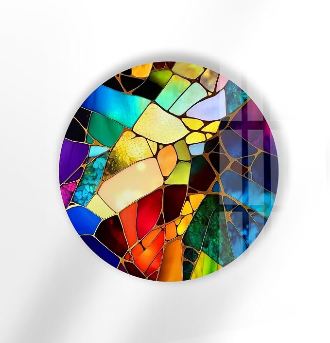 My Photostation.com 20'' Diameter Multicolor Round Stained Glass Wall Art - Image 7