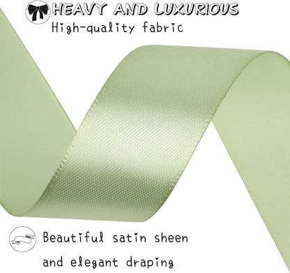 Pale green Solid Satin Ribbon 1 Inch 25 Yards Solid Polyester Fabric Ribbon - Image 4