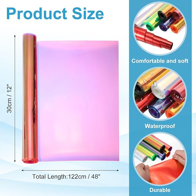 MECCANIXITY Holographic Clear PVC Vinyl Film Holographic PVC Fabric Waterproof - Image 2
