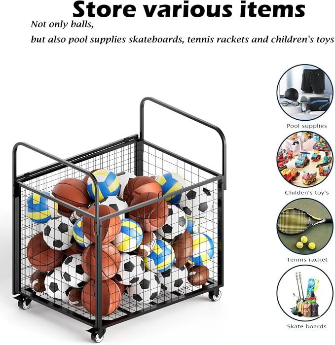 Ball Storage - 22.83" Basketball Cart - Image 5