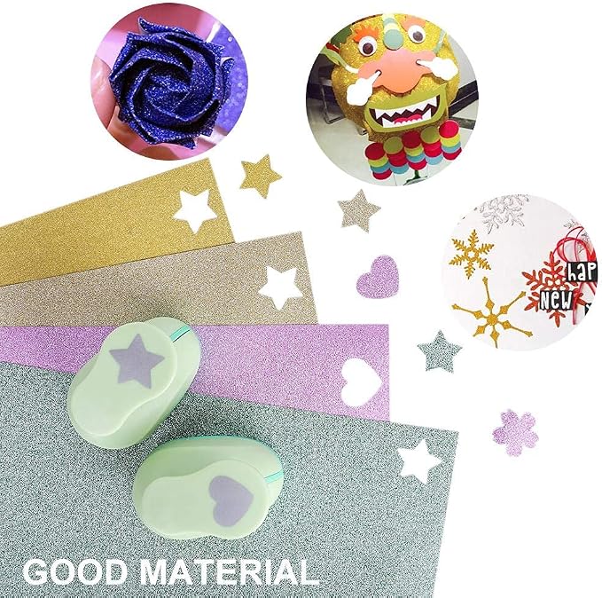 UCEC Glitter Cardstock Paper, 50 Sheets 10 Colors, 8.3 x 11.7 Inch - Image 6