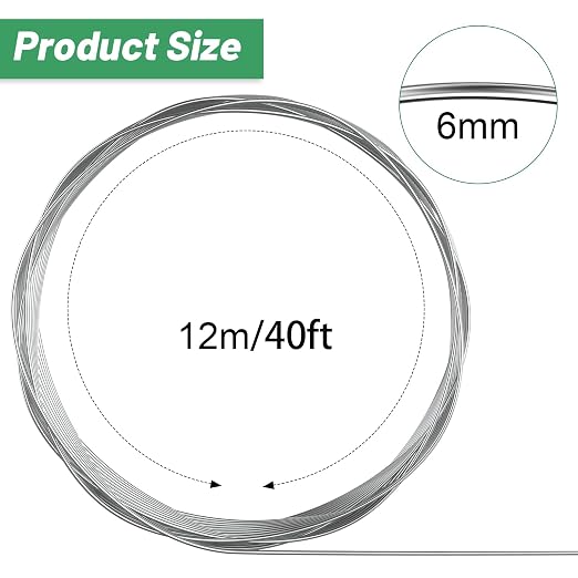 Pelopy Aluminum Wire 1/4 Inch Diameter Metal Wire 40 ft Armature Bendable - Image 2
