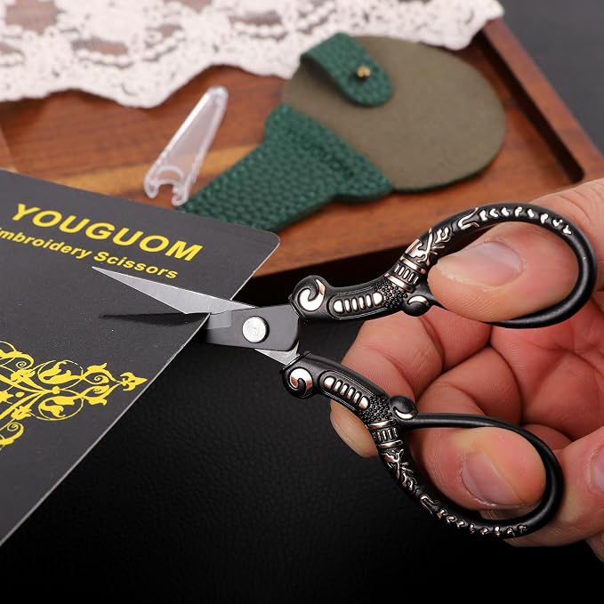 Antique Scissors with Cover, Sharp Sewing Scissor - Image 5
