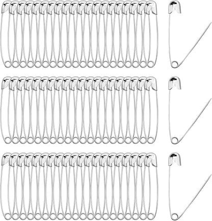 200 PCS 55mm / 2.2 Inch Safety Pins Heavy Duty Quilting Pins, Large Safety Pins by Qjaiune