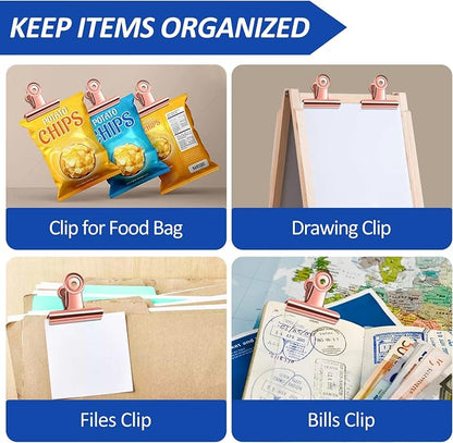 10 Pack Large Metal Hinge Clips 2.5 Inches Bull Hinge Paper Clips Bulldog Clips - Image 6