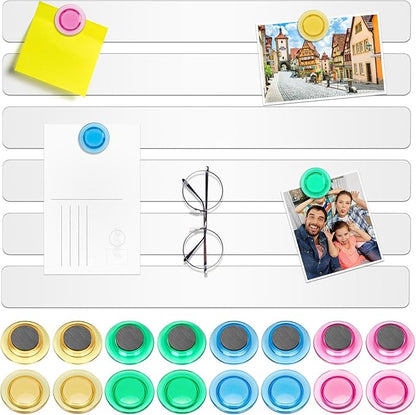 Wukong 6 Pack | 30x3cm Magnetic Stainless White Boards Strips, Adhesive Backing by Wukong