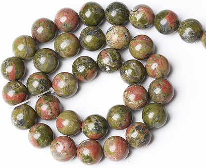 90pcs 4mm Natural Unakite Gemstone Beads Round Loose Beads - Image 5