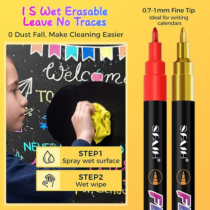 SFAIH 8 Vibrant Liquid Chalk Markers Erasable - Image 3