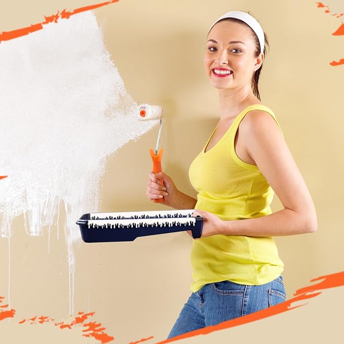 Qilery 32 Pcs Paint Roller Tray Kit 4 Inch Small Paint Roller Includes 20 Pcs - Image 4