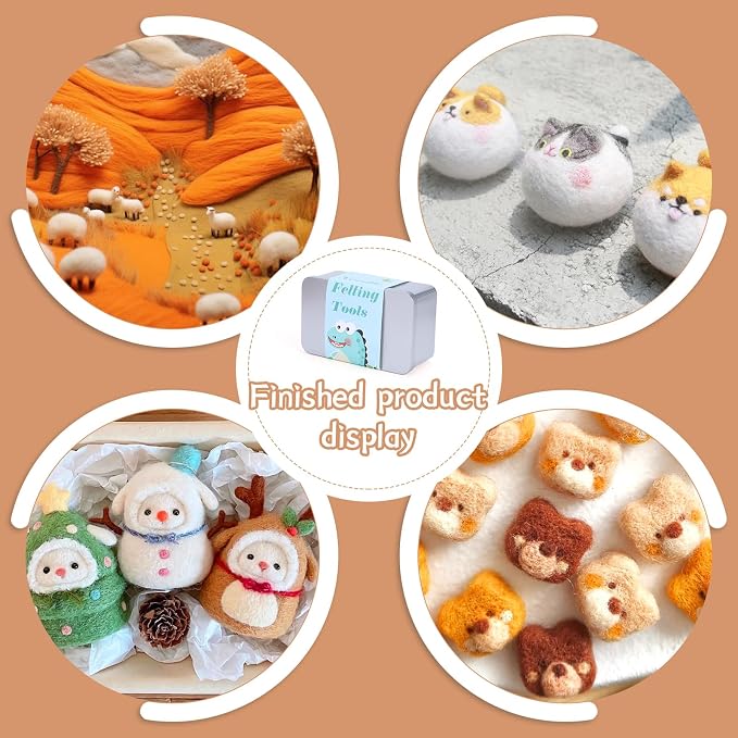 SOCNITC Needle Felting Tools, Needle Felting Kit, 4.5"x3.5" Needle Felting Pad - Image 7