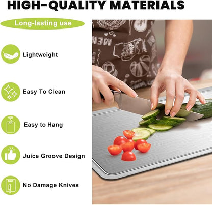 Titanium Cutting Board with Juice Groove-Pure Titanium Cutting Boards - Image 2